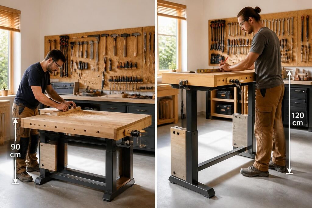 Établi hauteur idéale : choisir entre 90 cm et 120 cm réglable