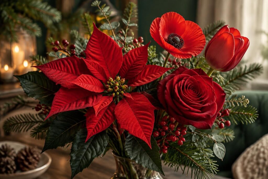 Fleur rouge : symboliques et espèces emblématiques comme la fleur de Noël