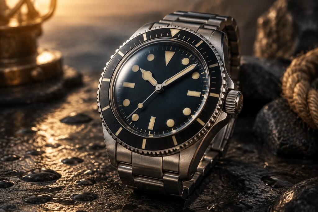 découvrez la montre plongeuse vintage automatique pour homme : un style authentique, un charme rétro et la fiabilité d’un mouvement mécanique au quotidien.