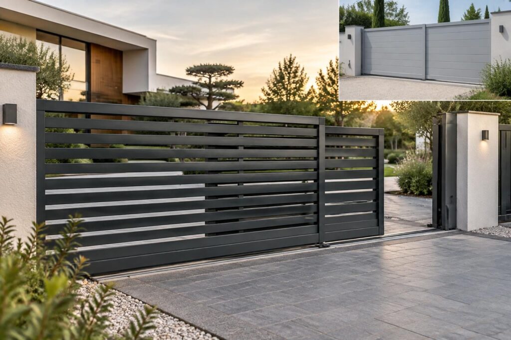 Portail coulissant télescopique 2 vantaux : prix et modèles disponibles
